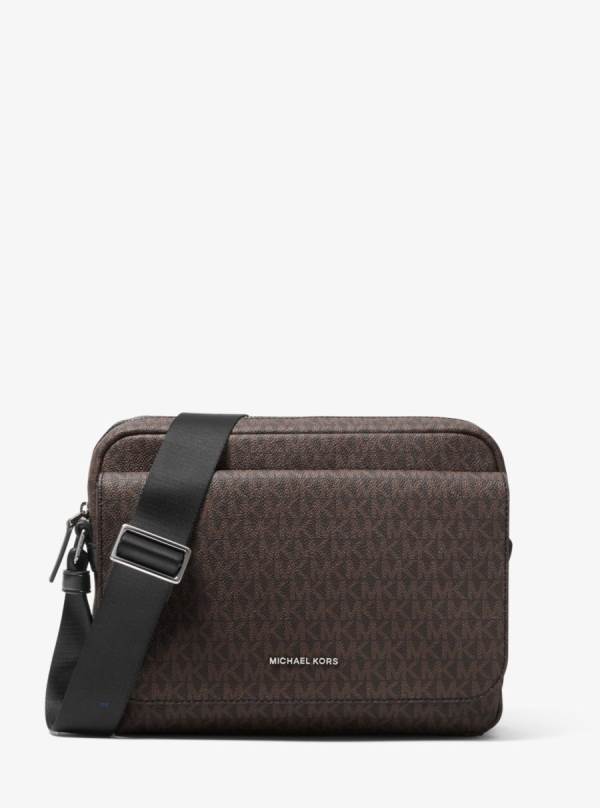 Panske Crossbody Kabelka Michael Kors Cooper Logo Camera Čierne Hnede - Tasky Michael Kors Vypredaj | KBZIE-6249